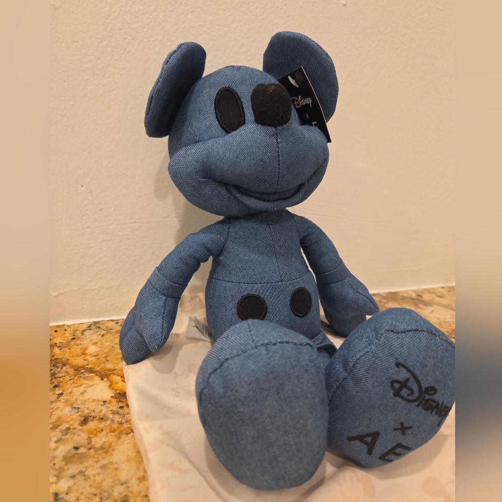 Disney Denim Blue Mickey Mouse Plush
